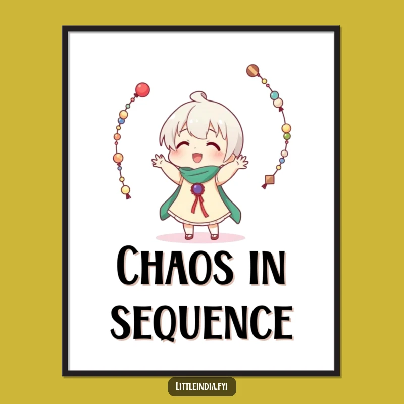 Funny Bead Juggling Poster: Hilarious Character Art for Your Wall!