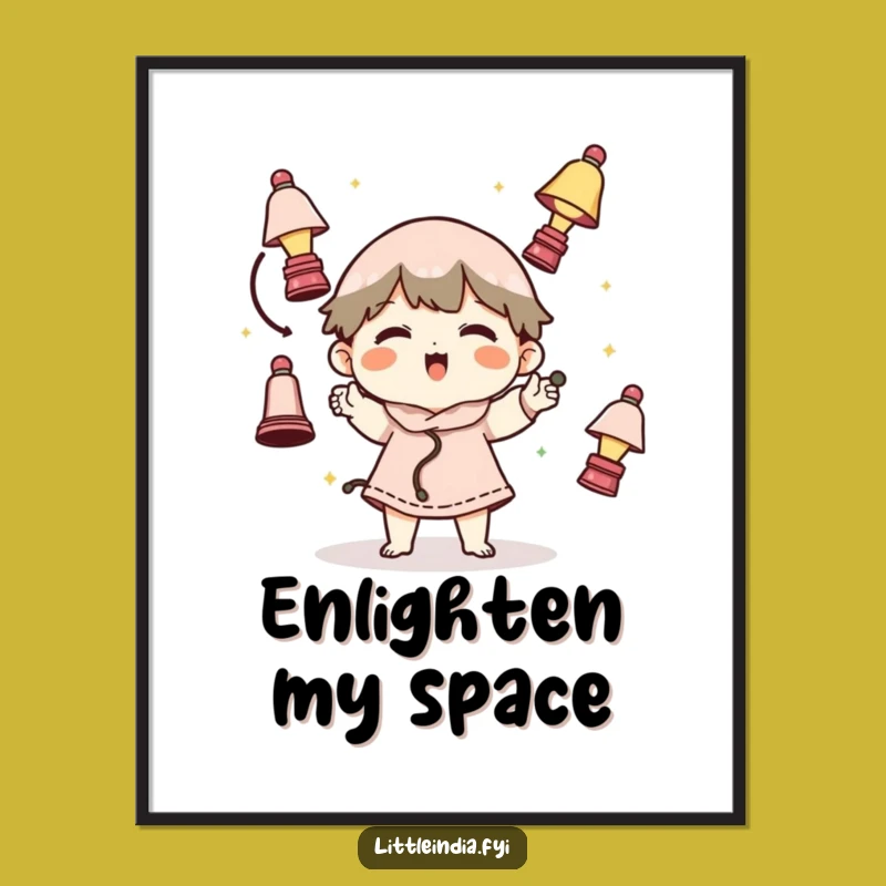 Funny Lamp Juggling Character Poster - Vibrant Wall Art for Humor Lovers!