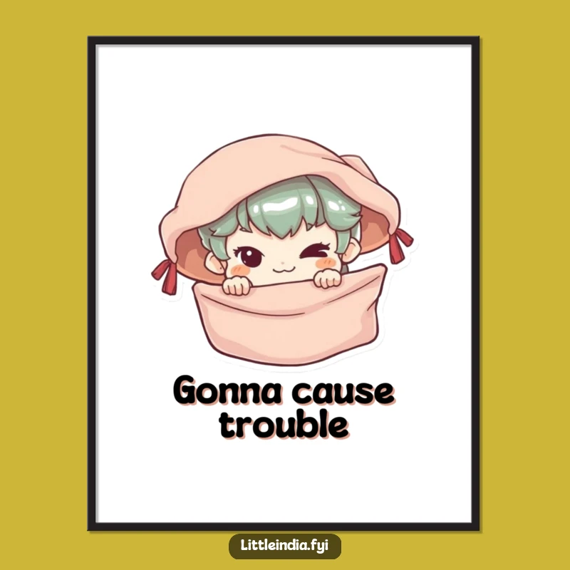 Funny Mischievous Character Poster: Hilarious Wall Art for a Playful Space