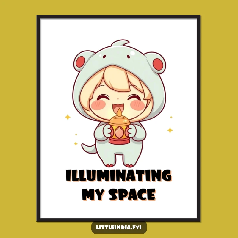 Funny Joyful Lamp Poster: Warm Glow Art, Light Up Your Space - Funny Gift!