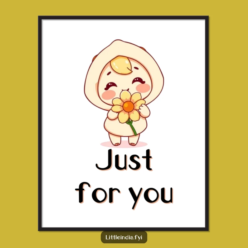 Funny Happy Flower Giver Poster - Joyful Art for Walls