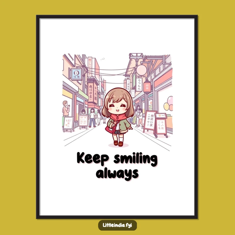 Funny Cute Character Street Scene Poster - Vibrant Wall Art for Laughter