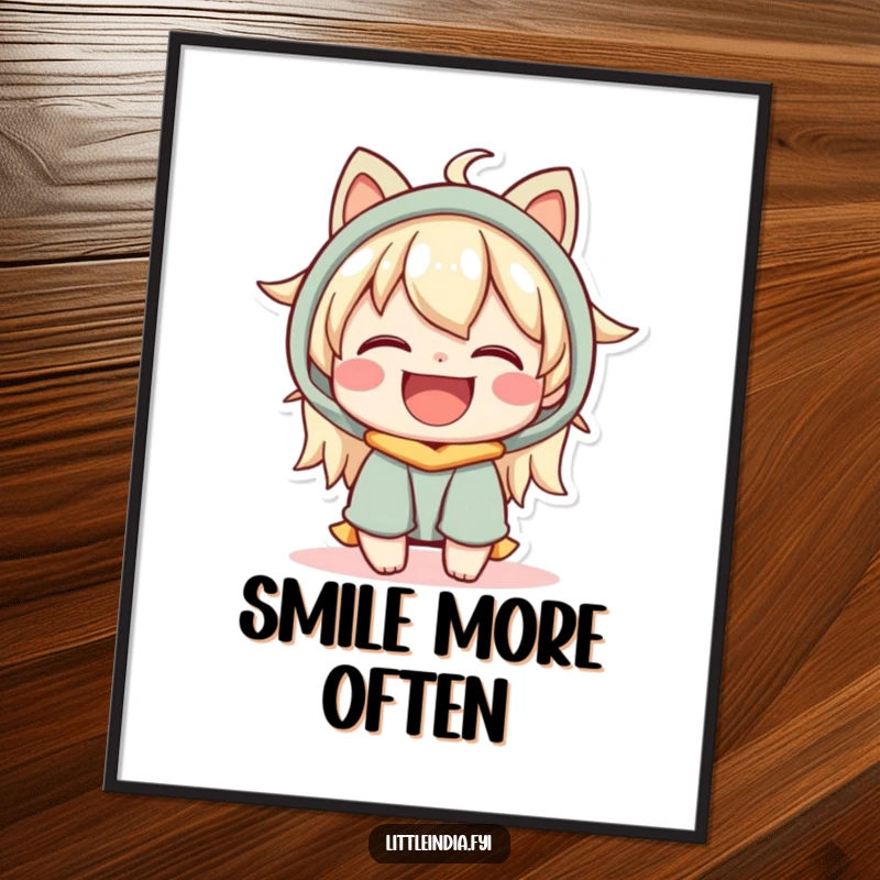 Funny Poster: A happy character with a warm expression and a genuine smile shares a moment of pure, unadulterated joy.