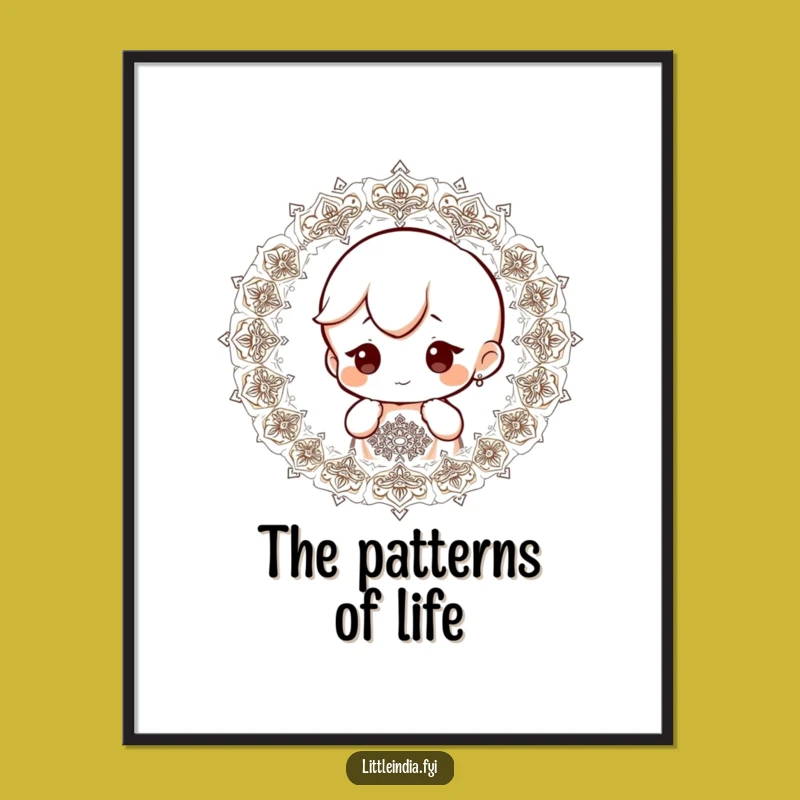 Funny Curious Character Poster: Admire Intricate Patterns on Your Wall!