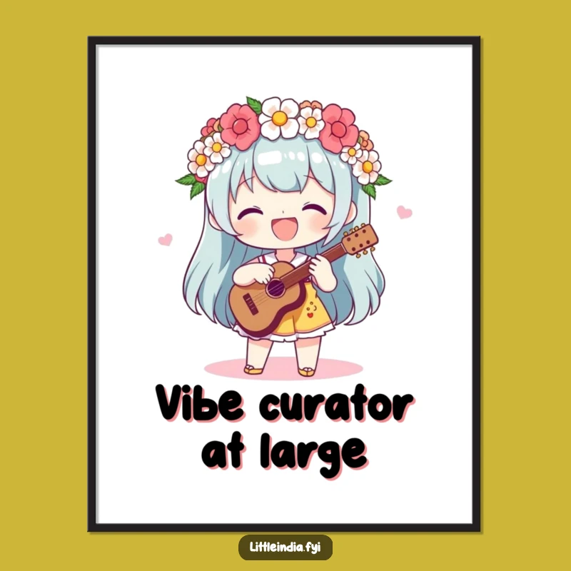 Funny Flower Garland Rhythms Poster - Delightful Character Art, Vibrant & Funny Gift