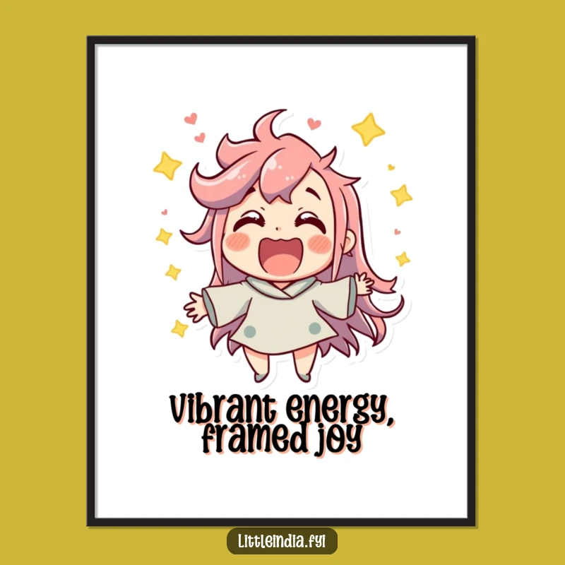 Funny Excitement Poster: Jubilant Character Art - Lively Wall Decor