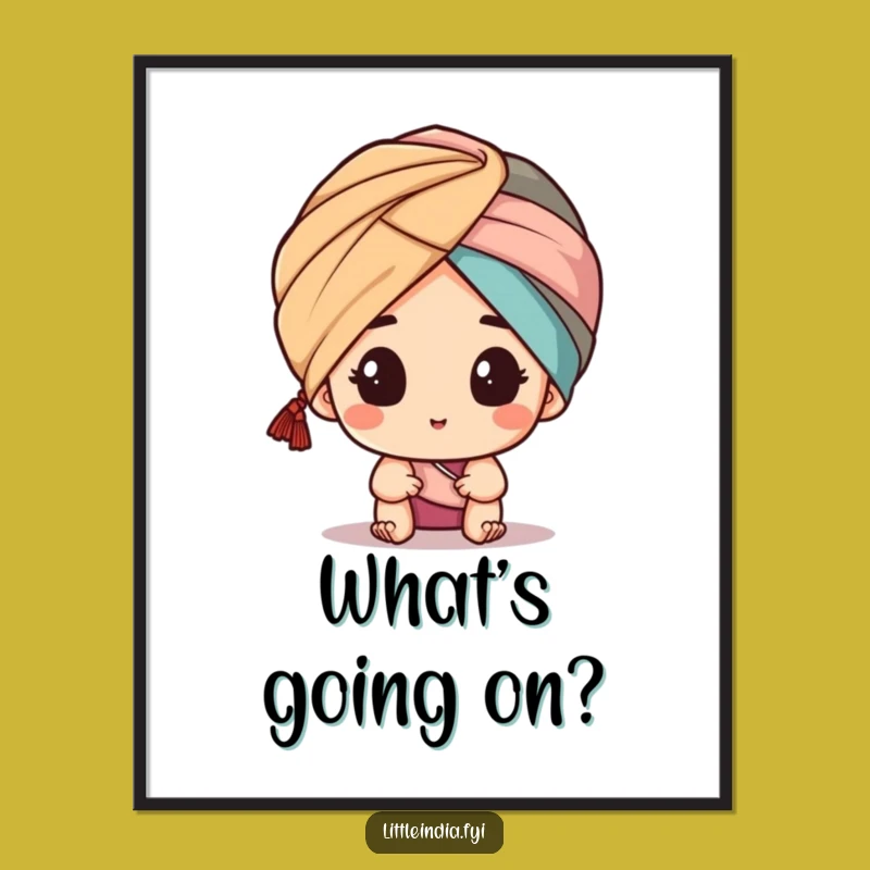 Funny Turban Peeking Poster: Intriguing Character Peeking, Amazing Funny Gift