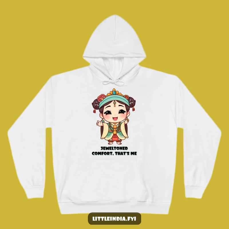 Funny Graceful Hoodie: Cultural Jewelry Character Design - Stylish & Cozy Gift