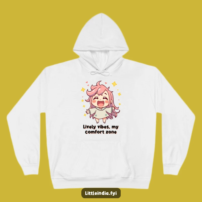 Funny Lively Hoodie: Jubilant Character Fun Design - Cozy & Energetic Gift
