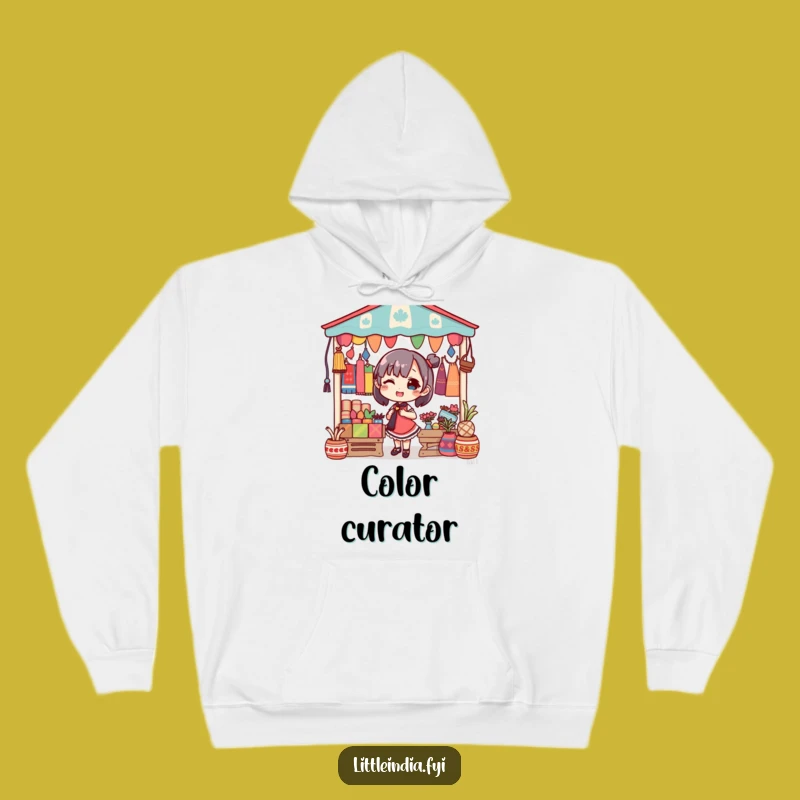 Funny Market Decorating Character Hoodie, Cozy Creative Vibes