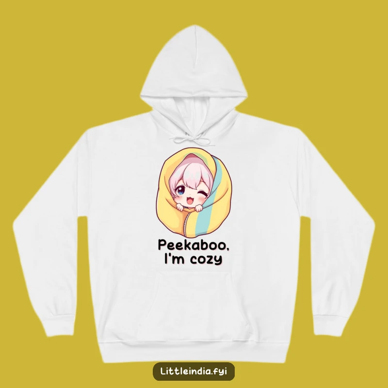 Funny Giggling Hoodie: Cozy Character Peek Design - Warm & Hilarious Winter Gift