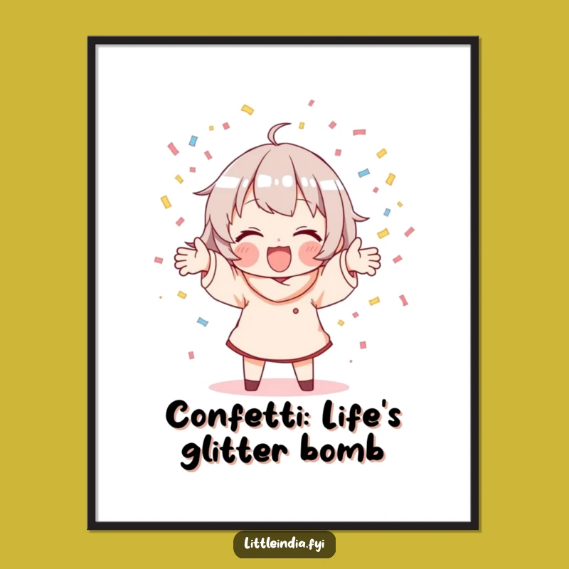 Funny Free Printable Wall Art: Joyful Confetti Scatterer, Festive Downloadable Decor!