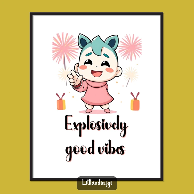 Funny Free Printable Wall Art: Firecracker Pose Downloadable Art for Dynamic Decor