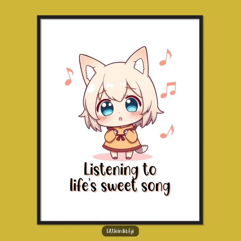 Free Printable Funny Wall Art: Surprised Listener, Musical Downloadable Decor