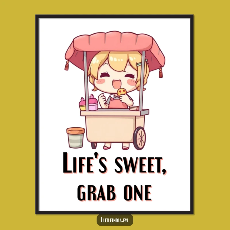 Free Printable Wall Art: Happy Vendor Character, Funny Downloadable Art for Cheerful Spaces