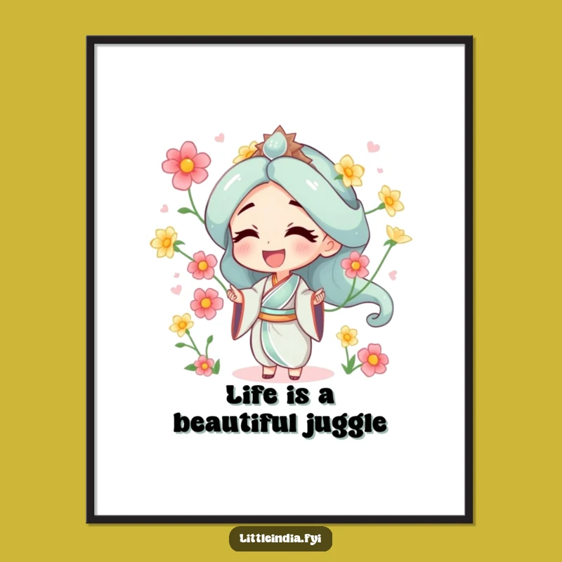 Free Printable Wall Art: Juggling Jasmine Character Funny Downloadable Decor