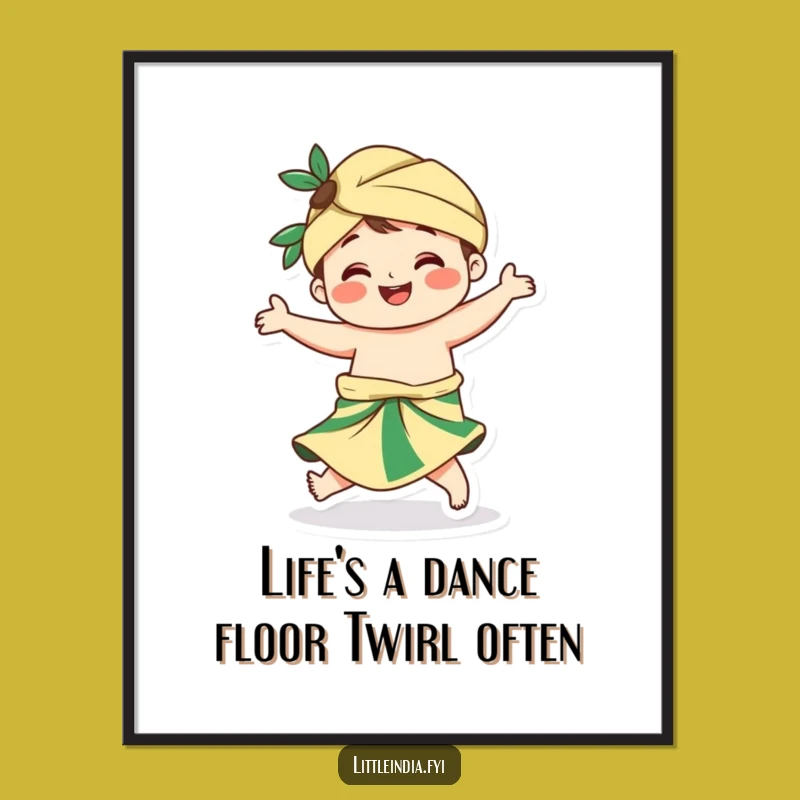 Fun Free Printable Wall Art: Sarong Twirl Character Joyful Downloadable Decor