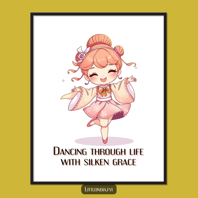Funny Free Printable Wall Art: Dancing Silk Elegance Downloadable Decor