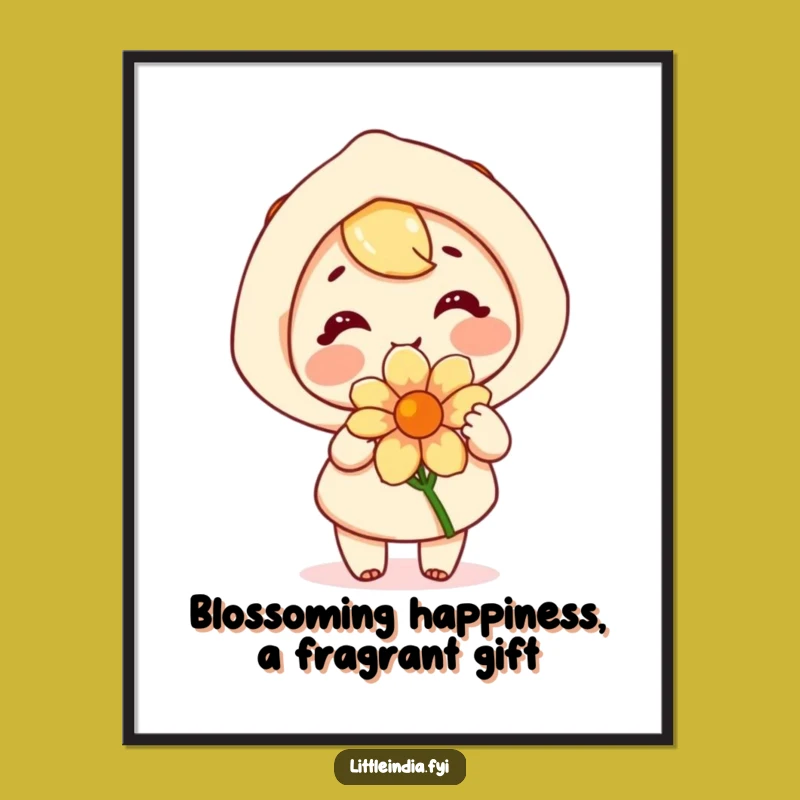 Funny Free Printable Wall Art: Joyful Flower Giver Downloadable Decor