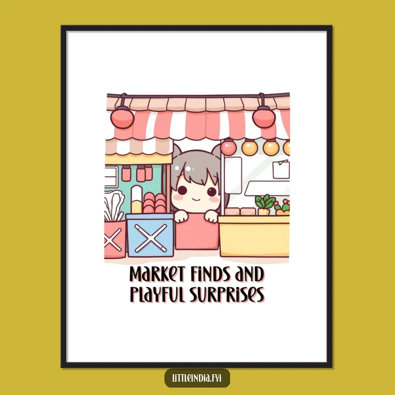 Funny Free Printable Wall Art: Playful Market Peek Downloadable Decor