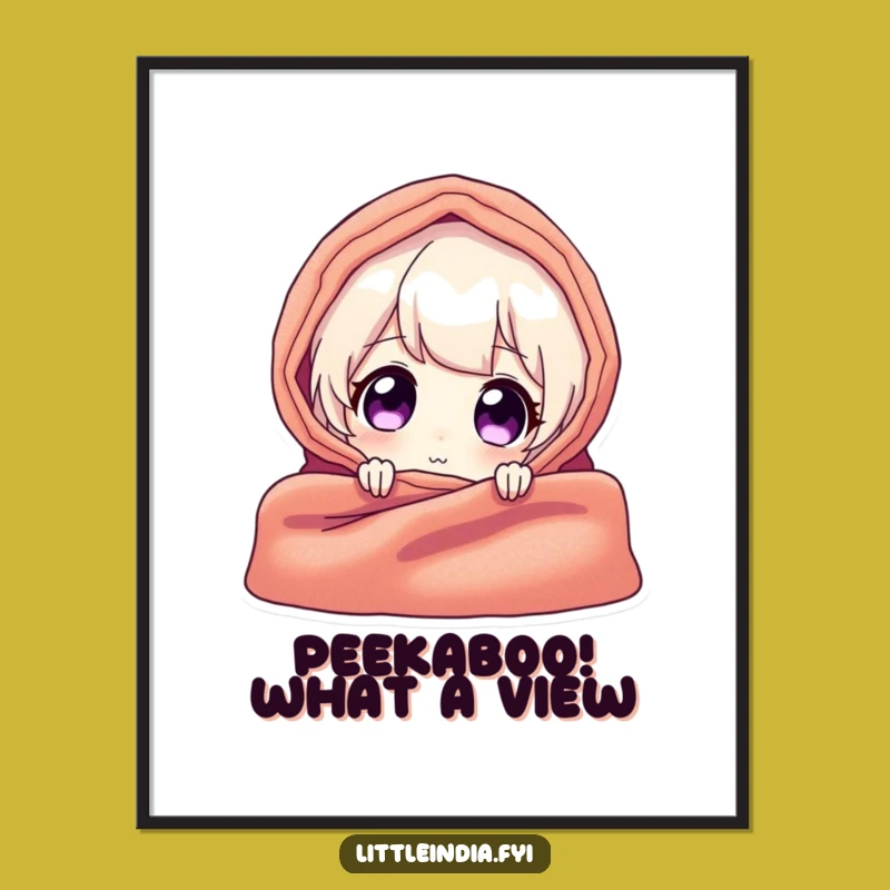 Funny Free Printable Wall Art: Textile Peek Surprise, Vibrant Downloadable Decor