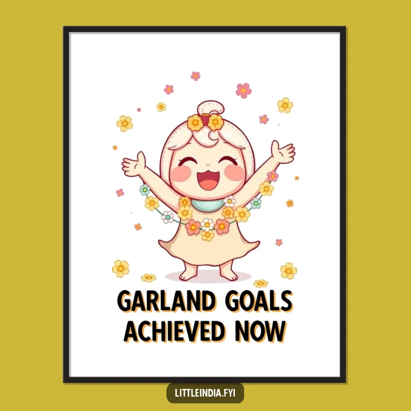 Free Printable Wall Art: Juggling Flowers Character, Funny Downloadable Decor