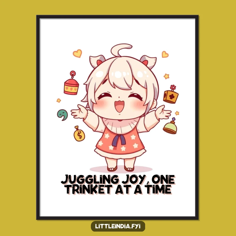 Funny Free Printable Wall Art: Juggling Charms Downloadable Decor