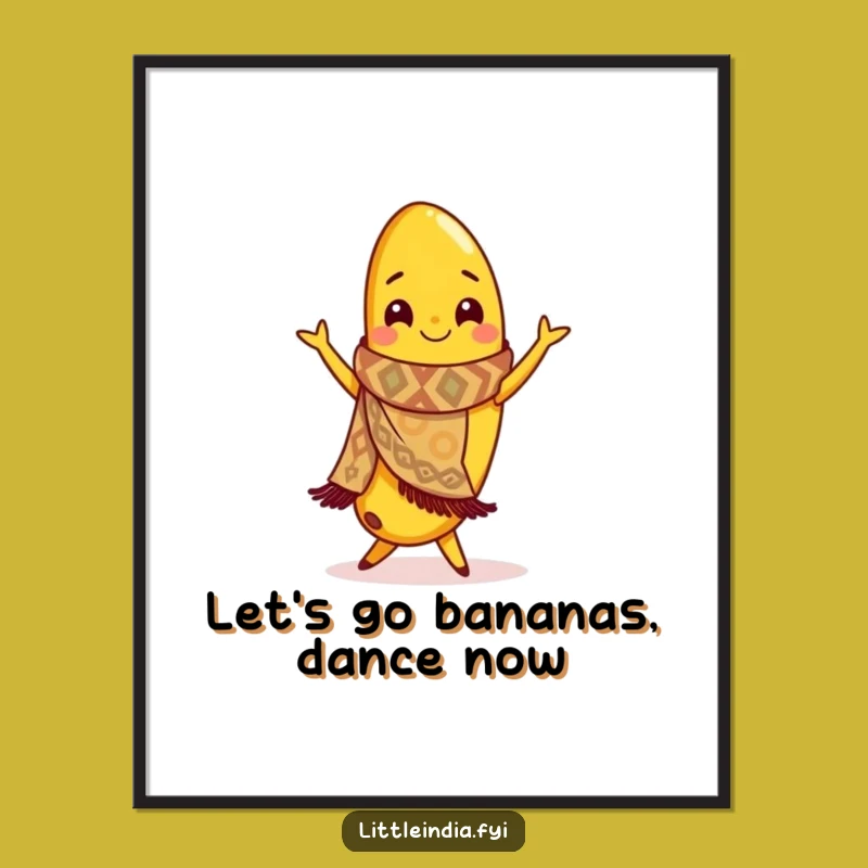 Free Printable Wall Art: Dancing Banana Fiesta, Hilarious Downloadable Decor