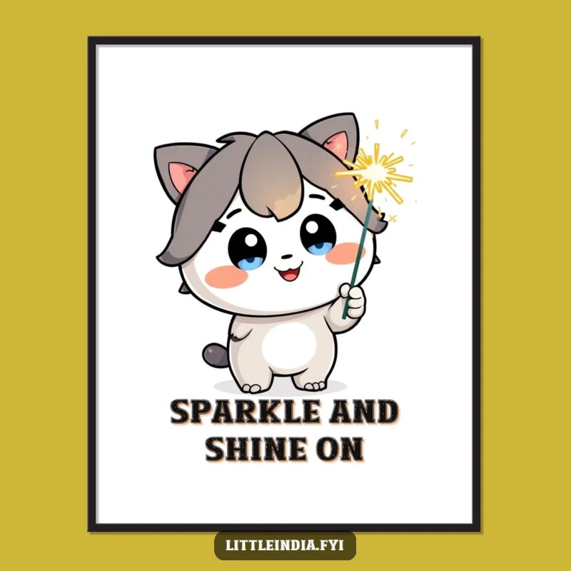 Free Printable Wall Art: Sparkling Sparkler Character Joyful Downloadable Decor