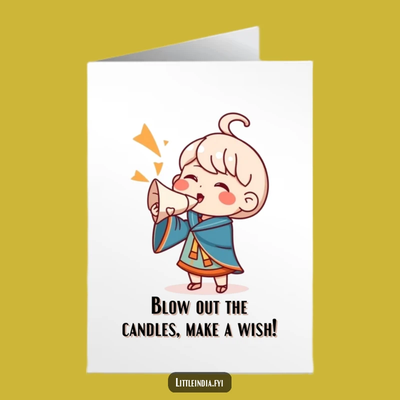 Free Printable Birthday Card: Conch Shell Cheering Character, Funny Downloadable Gift