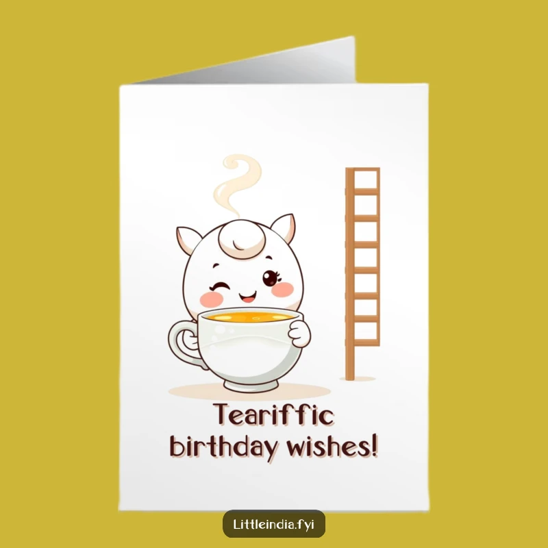 Free Printable Birthday Card: Cozy Tea Character - Warm & Funny DIY Gift!