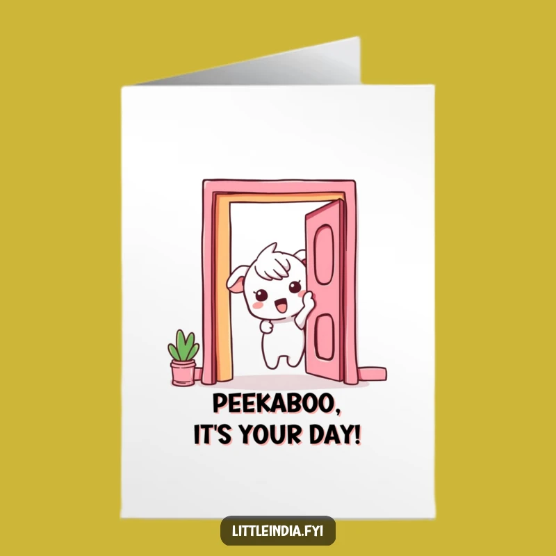 Free Printable Birthday Card: Curious Peek Funny Downloadable Greeting for Exciting Birthdays