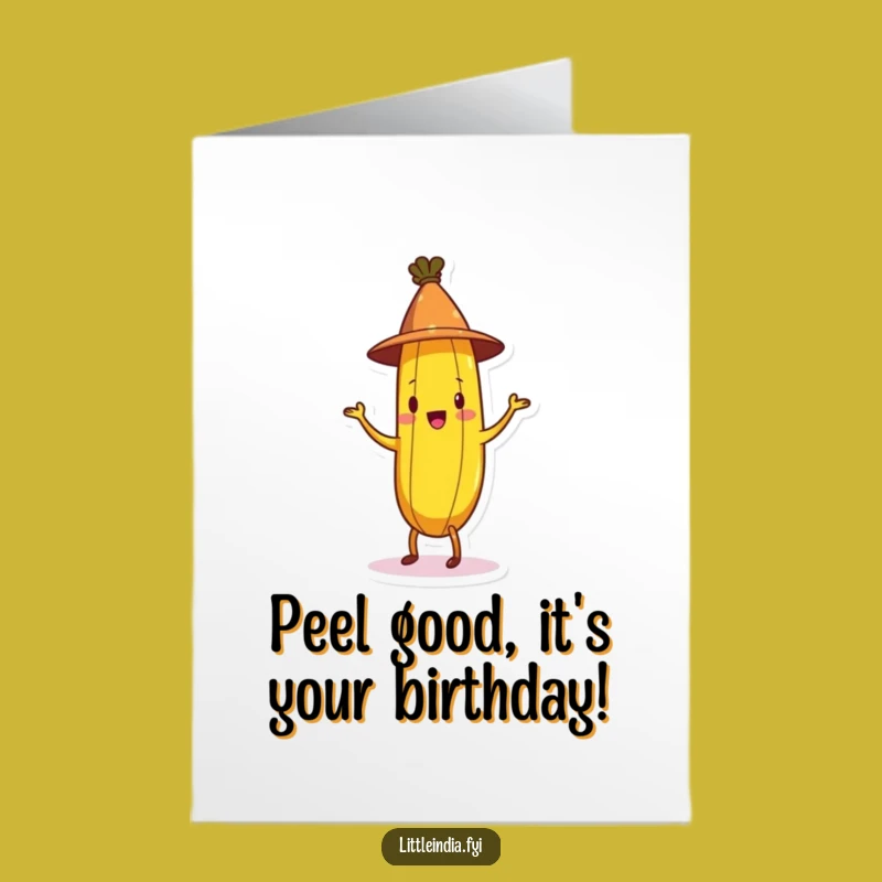 Free Printable Birthday Card: Dancing Banana Hat Jig - Funny Downloadable Gift