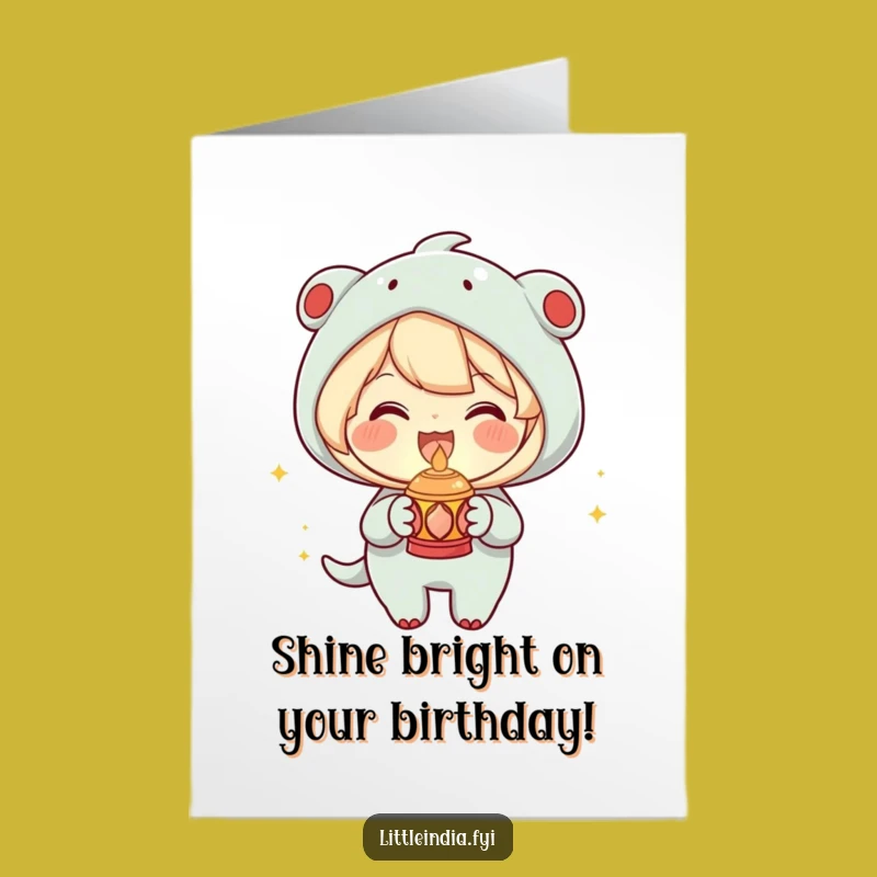 Free Printable Birthday Card: Joyous Lamp Holder for a Bright Birthday