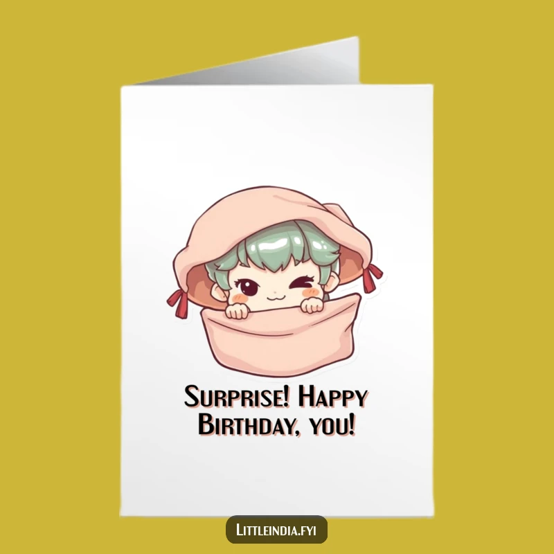 Free Printable Birthday Card: Mischievous Peek, Market Fun Funny Downloadable Gift