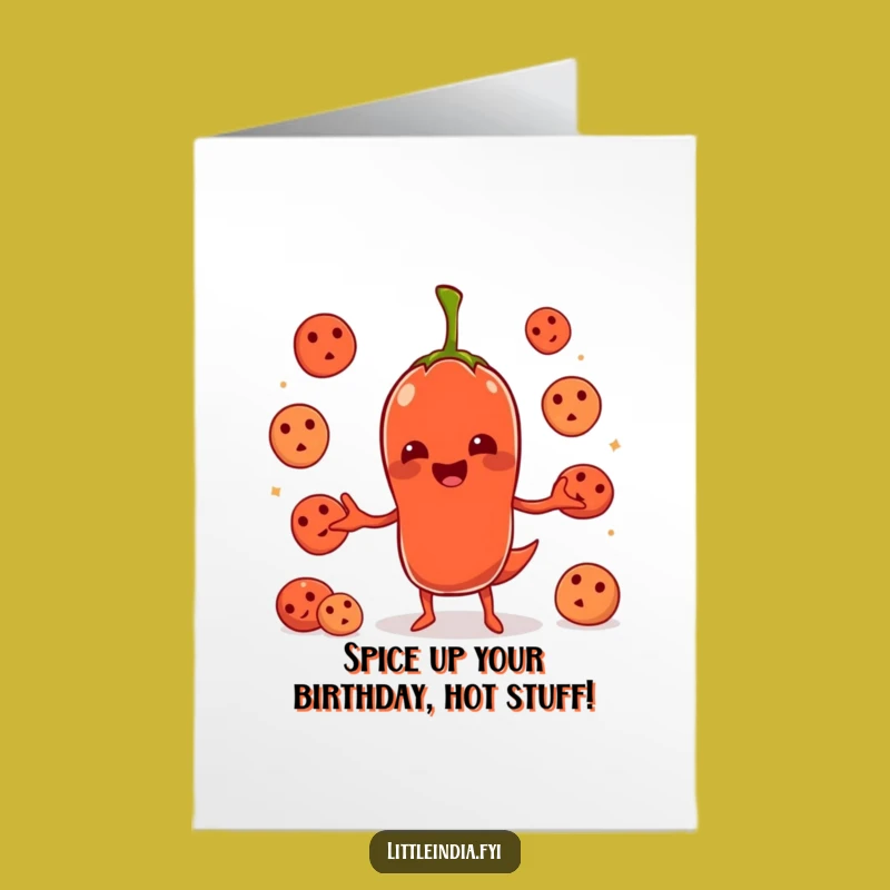 Free Printable Chili Pepper Birthday Card: Funny Juggling Idlis Download