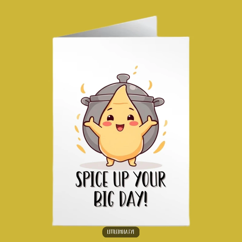 Free Printable Funny Birthday Card: Samosa vs Curry Pot, Hilarious Downloadable Gift