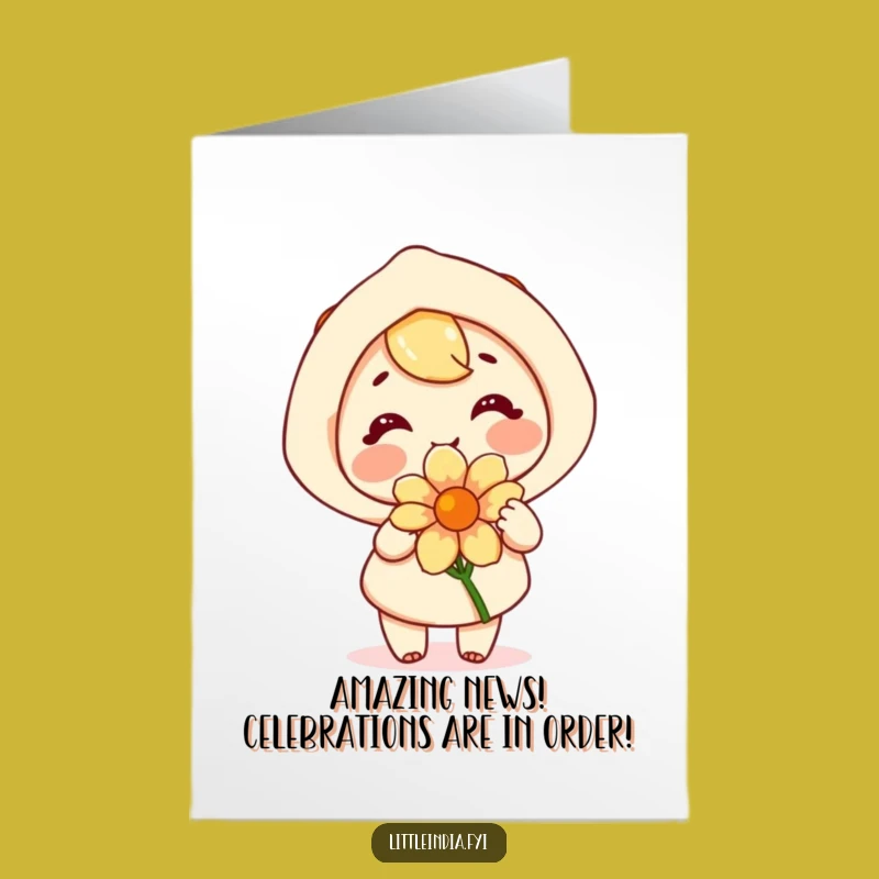 Free Printable Congrats Card: Joyful Flower Present Funny Downloadable Gift