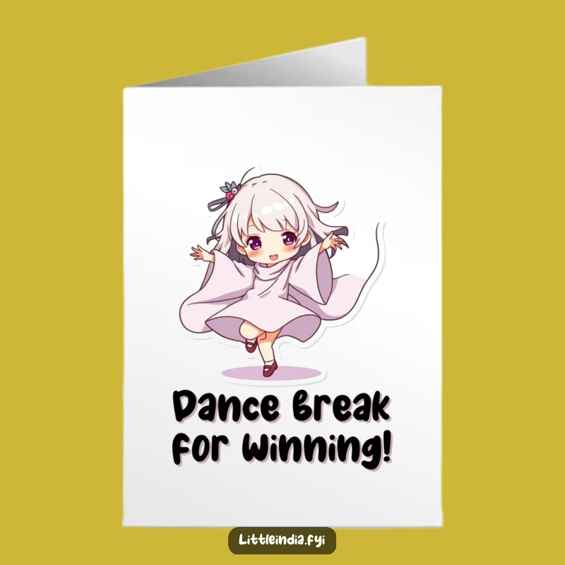 Free Printable Congrats Card: Dancing Success, Flowing Joy Funny Downloadable Gift