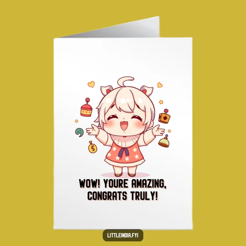 Free Printable Congrats Card: Juggling Talents Funny Downloadable Gift