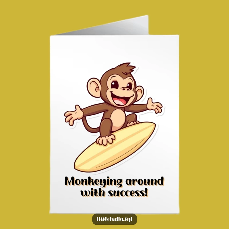 Free Printable Congrats Card: Monkey Roti Surf Funny Downloadable Gift