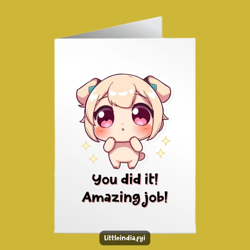 Free Printable Congrats Card: Wide Eyes, Sparkling Lights, Funny Downloadable Achievement Gift