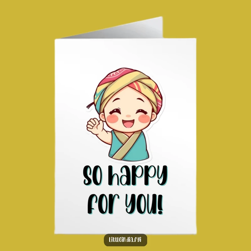 Free Printable Congrats Card: Cheerful Headwrap Wave, Perfect Downloadable Gift