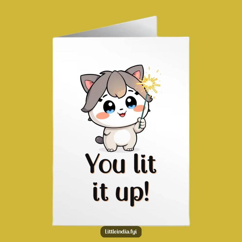 Free Printable Congratulations Card: Sparkling Sparkler Character Celebration Downloadable