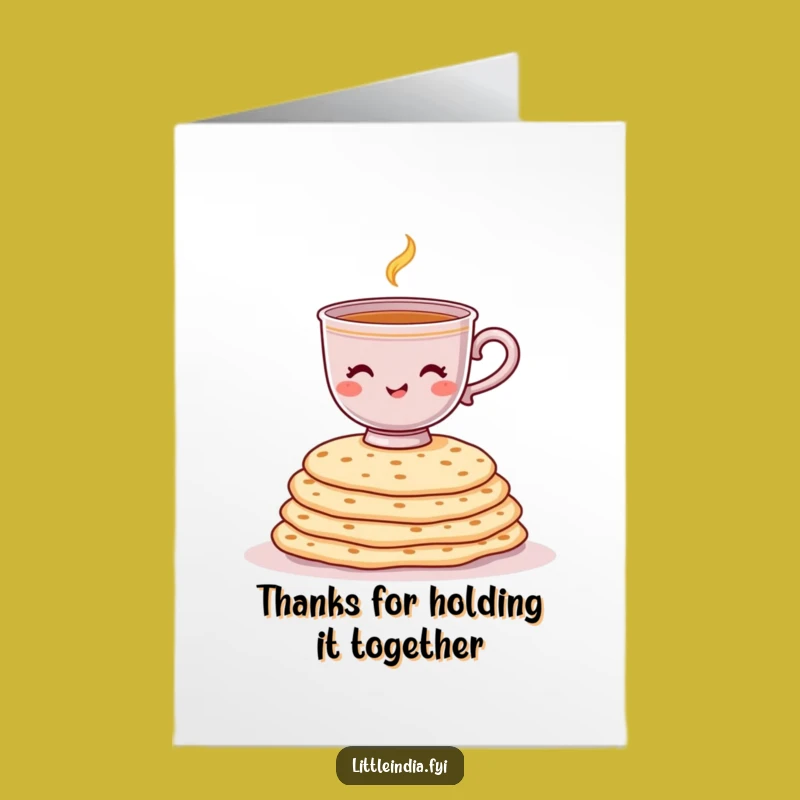 Free Printable Thank You Card: Chai Cup's Balancing Thanks, Funny Downloadable