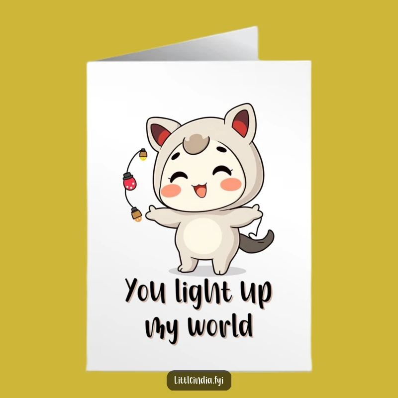 Free Printable Thank You Card: Juggling Lights Funny Downloadable Greeting for Bright Thanks