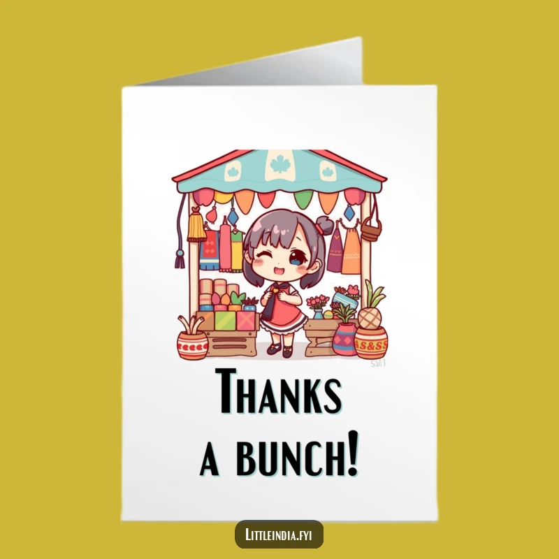 Free Printable Thank You Card: Market Decorator, Colorful Thanks, Downloadable Gift