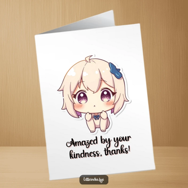 Funny Free Printable Thank You Card depicting a character with a hilariously surprised gaze, conveying unexpected gratitude in a humorous manner.