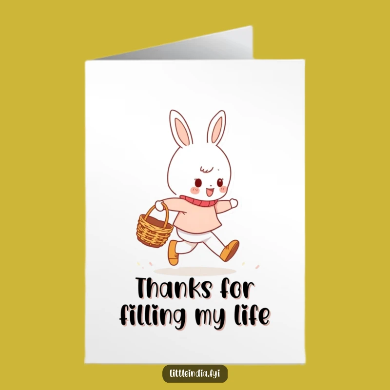 Free Printable Thank You Card: Cheerful Character Skipping, Grateful Downloadable Funny Gift