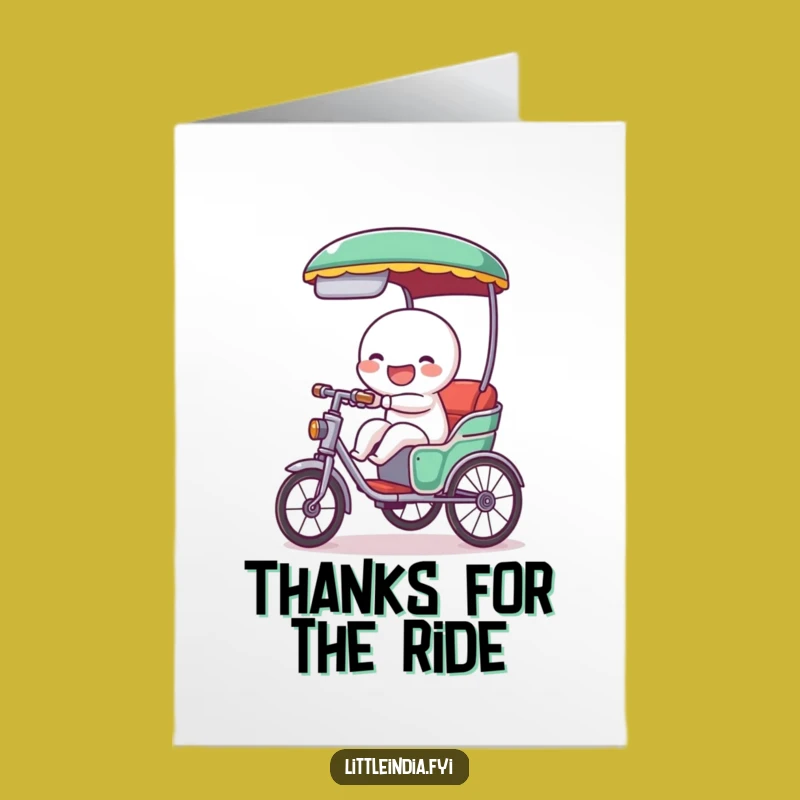 Free Printable Thank You Card: Giggling Rickshaw, Funny Downloadable Gift of Thanks